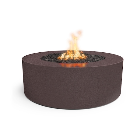 The Outdoor Plus 48 Round Unity Fire Pit, Powder Coated Metal, Copper Vein, Spark Ignition w/Flame Sense, Liquid Propane OPT-UNYPC48FSEN-CPV-LP